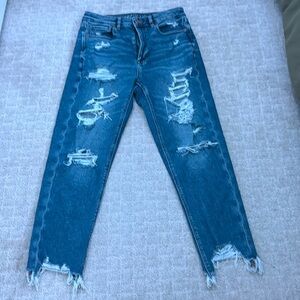 American Eagle high rise mom straight jeans